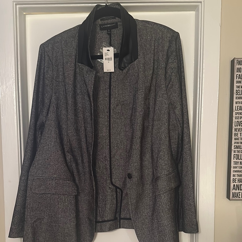Gray Blazer with Black Trim, size 20